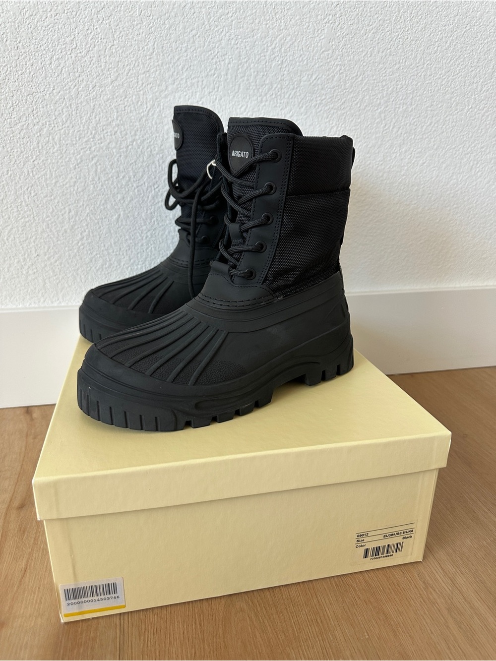 Axel Arigato Black Waterproof Lace-Up Snow Boots - 8.5/ 39 EU